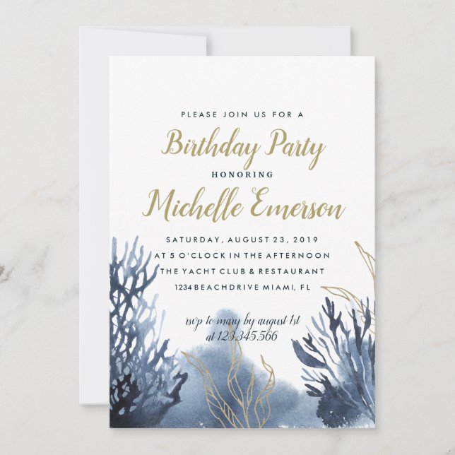 The blue Reef | Nautical Birthday Invitation (Front)