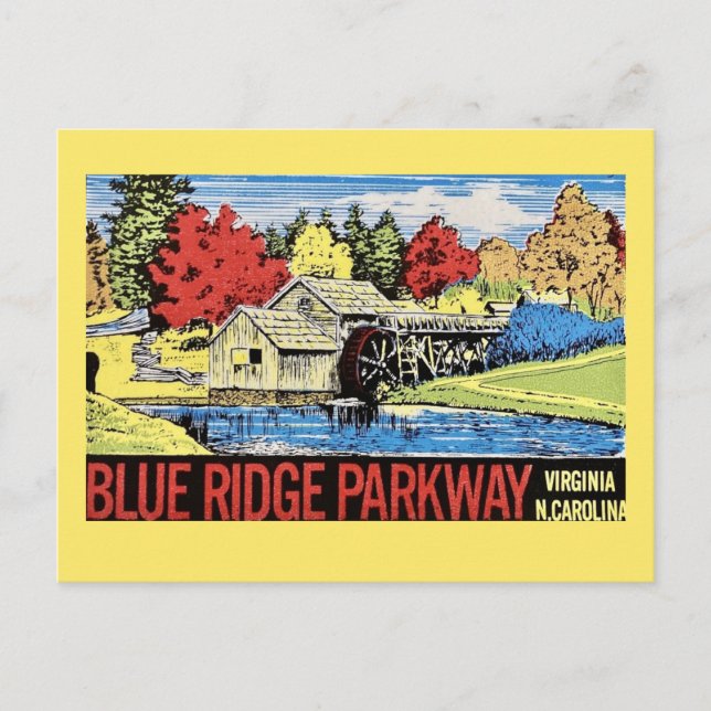 The Blue Ridge Parkway Vintage Postcard (Front)