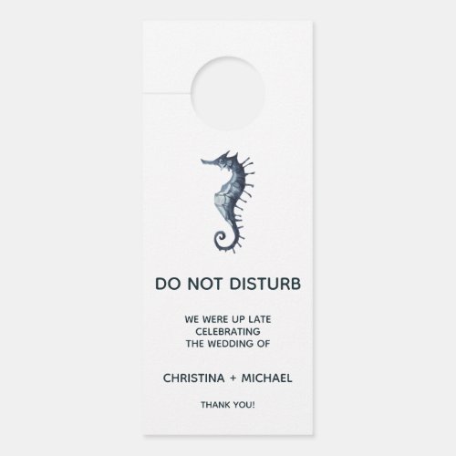 The Blue Seahorse   Wedding Guest Door Hanger