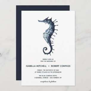 The Blue Seahorse Wedding Invitation