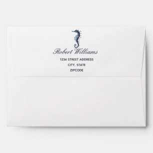The Blue Seahorse Wedding Personalized Envelope