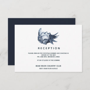 The Blue Seashell Wedding Reception Enclosure Invitation