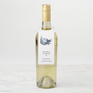 The Blue Seashell WEDDING WELCOME GUEST Bottle Hanger Tag