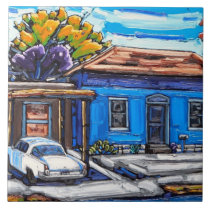 The "Blue Shade, Tucson Barrio" Decorative Tile The "Blue Shade, Tucson Barrio" Decorative Tile