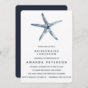 The Blue Starfish Bridesmaids Luncheon Wedding Invitation