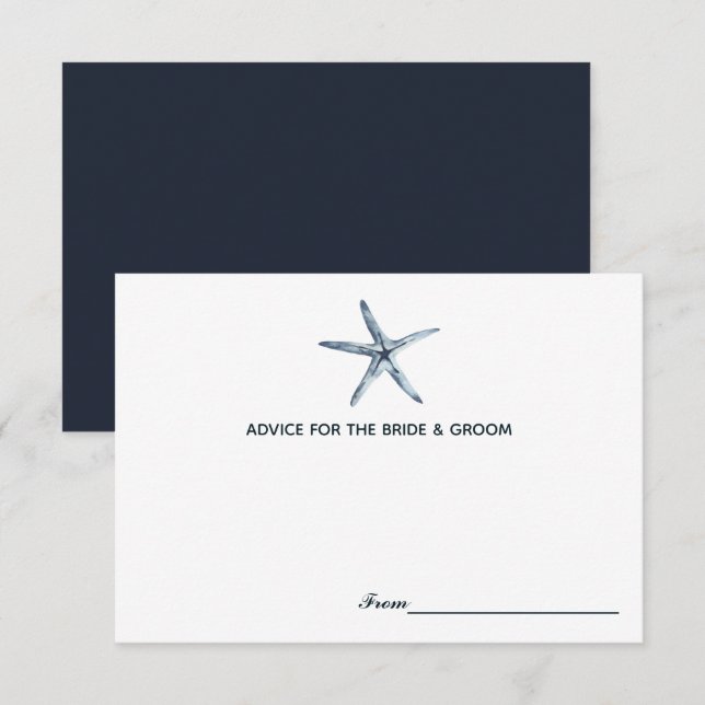 The Blue Starfish | Wedding Wedding Advice Cards (Front/Back)