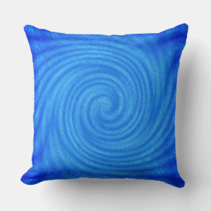 The Blue Twist Effects in the Center Throw Pillow