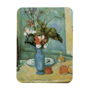 The Blue Vase (Flowers and Fruit) by Paul Cezanne Magnet