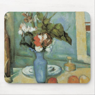 The Blue Vase (Flowers and Fruit) by Paul Cezanne Mouse Pad