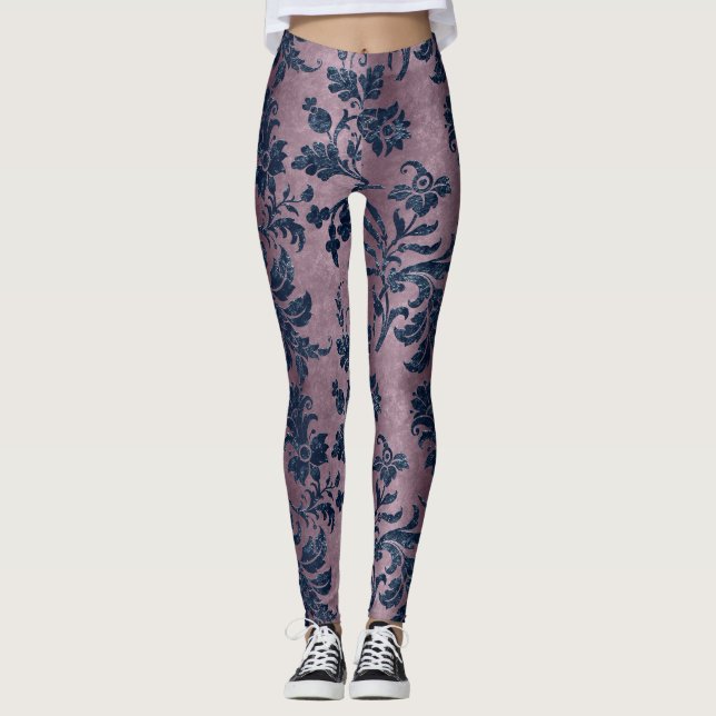The Blue Velvet  Series Design 10  Leggings (Front)