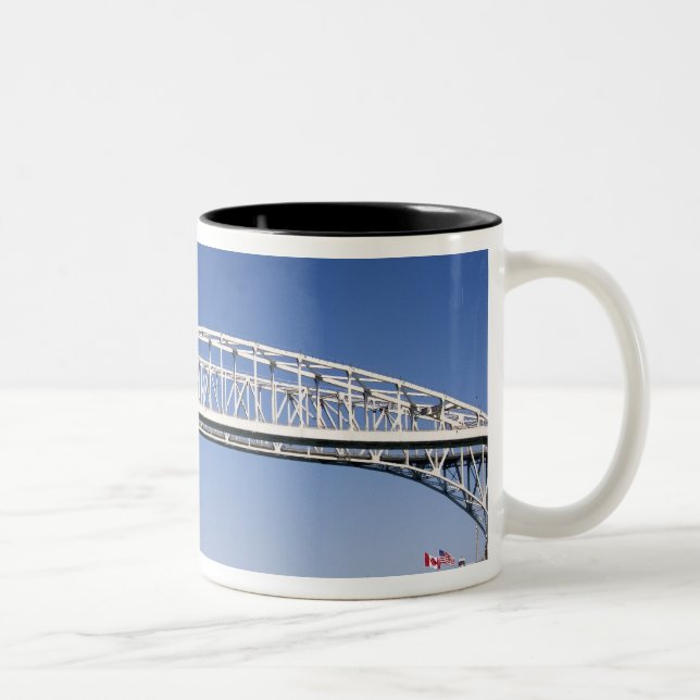 The Blue Water Bridge is a twin-span bridge Two-Tone Coffee Mug (Right)