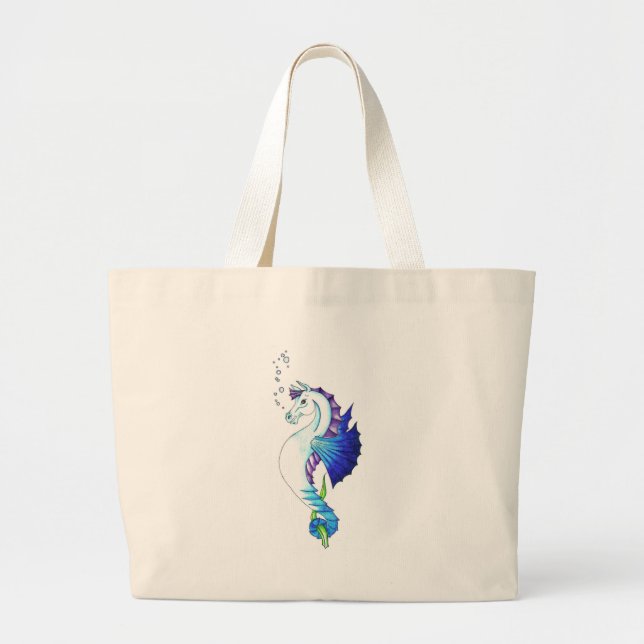 The Blue Water Horse Large Tote Bag (Front)