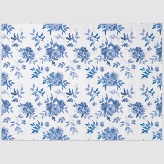 The Blue Watercolor Series Design 6 Tissue Paper (Front)