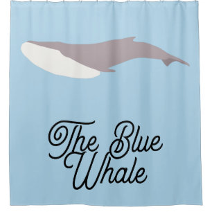The Blue Whale Color Block Shower Curtain