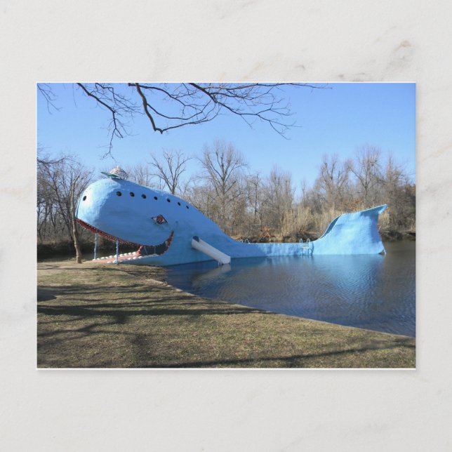 The Blue Whale of Catoosa Postcard (Front)