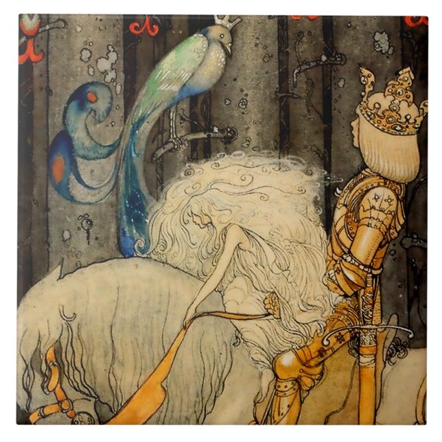 “The Bluebird” by John Bauer Ceramic Tile (Front)