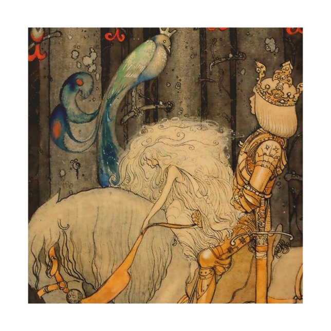 “The Bluebird” by John Bauer Wood Wall Art (Front)