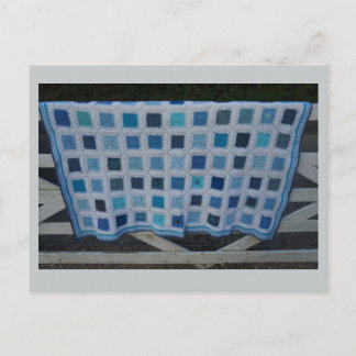 The Blues Crochet Blanket Postcard