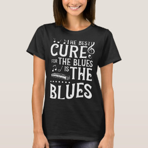 The Blues Music Player Aesthetic Mouth Organ Harmo T-Shirt