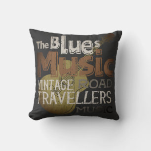 The Blues Music Vintage classic mississippi road Throw Pillow