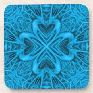 The Blues  Vintage Blue Fractal Kaleidoscope Beverage Coaster