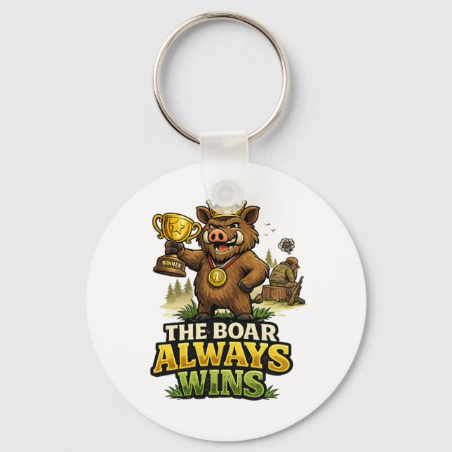 The Boar Always Wins Keychain (Front)