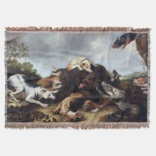 The Boar Hunt Frans Snyders circa 1650 Throw Blanket