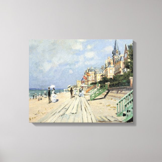 The Boardwalk at Trouville by Claude Monet Canvas Print (Front)