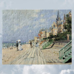 The Boardwalk at Trouville by Claude Monet Jigsaw Puzzle<br><div class="desc">The Boardwalk at Trouville (1870) by Claude Monet is a vintage impressionist fine art painting featuring a beach at a seaside resort in Normandy, France on a beautiful sunny day. About the artist: Claude Monet (1840-1926) was a founder of the French impressionist painting movement with most of his paintings being...</div>