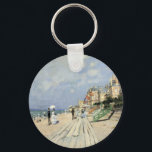 The Boardwalk at Trouville by Claude Monet Keychain<br><div class="desc">The Boardwalk at Trouville (1870) by Claude Monet is a vintage impressionist fine art painting featuring a beach at a seaside resort in Normandy, France on a beautiful sunny day. About the artist: Claude Monet (1840-1926) was a founder of the French impressionist painting movement with most of his paintings being...</div>