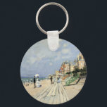 The Boardwalk at Trouville by Claude Monet Keychain<br><div class="desc">The Boardwalk at Trouville (1870) by Claude Monet is a vintage impressionist fine art painting featuring a beach at a seaside resort in Normandy, France on a beautiful sunny day. About the artist: Claude Monet (1840-1926) was a founder of the French impressionist painting movement with most of his paintings being...</div>