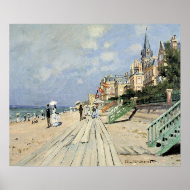 The Boardwalk at Trouville by Claude Monet Poster (Front)