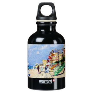 The Boardwalk at Trouville Claude Monet Water Bottle