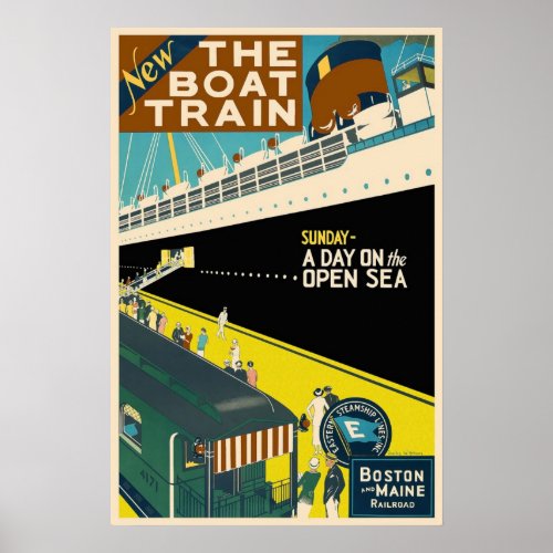 The Boat Train _ Vintage Travel Poster