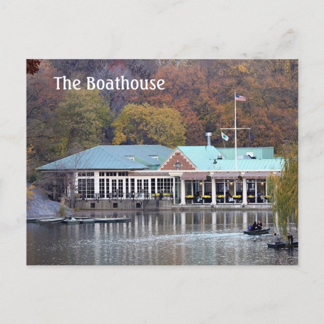 The Boathouse in the Park, Fall Photo Postcard (Front)