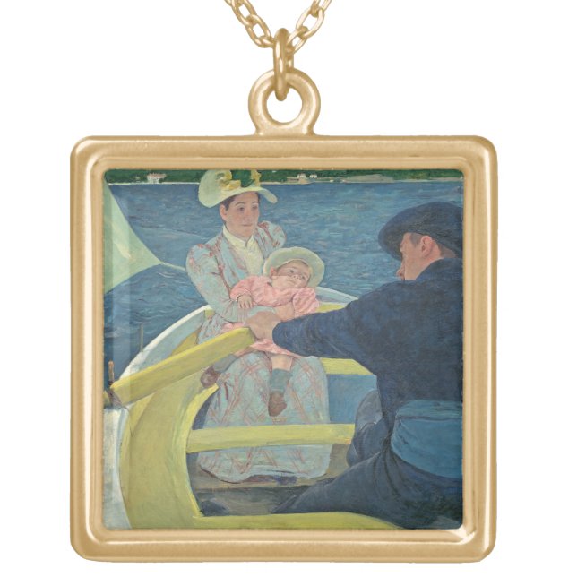 The Boating Party, 1893-94 (oil on canvas) Gold Plated Necklace (Front)