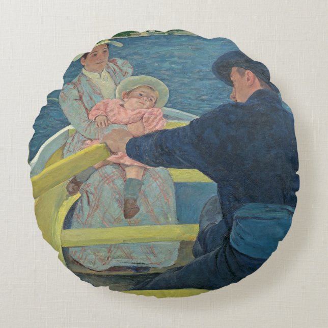 The Boating Party, 1893-94 (oil on canvas) Round Pillow (Front)