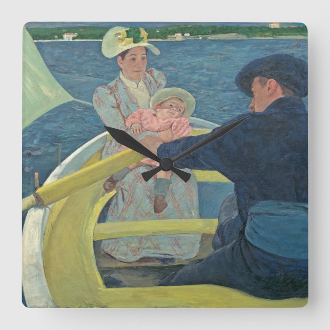 The Boating Party, 1893-94 (oil on canvas) Square Wall Clock (Front)