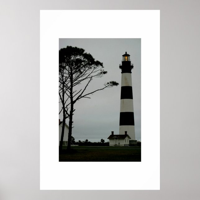 The Bodie Island Lighthouse at early evening Poster (Front)