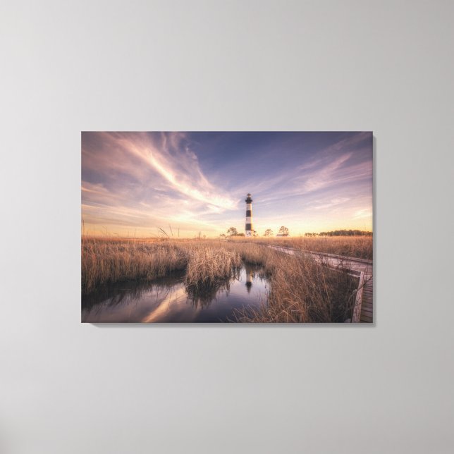 The Bodie Island Lighthouse  At Sunset Canvas Print (Front)