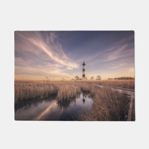 The Bodie Island Lighthouse  At Sunset Doormat