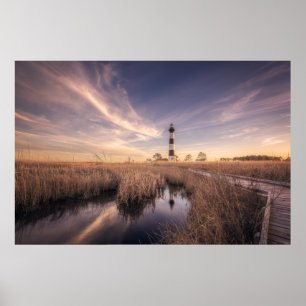 The Bodie Island Lighthouse At Sunset Poster
