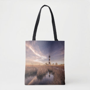 The Bodie Island Lighthouse  At Sunset Tote Bag