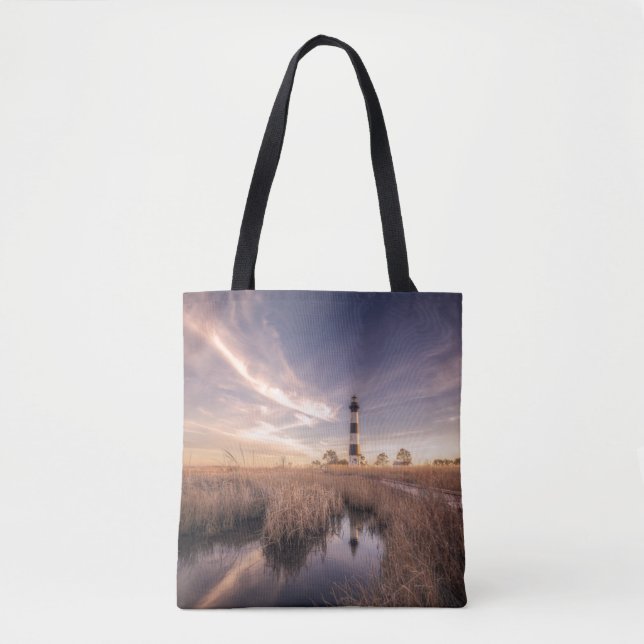 The Bodie Island Lighthouse  At Sunset Tote Bag (Front)