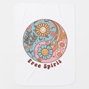 The Boho Retro Flowers Baby Blanket