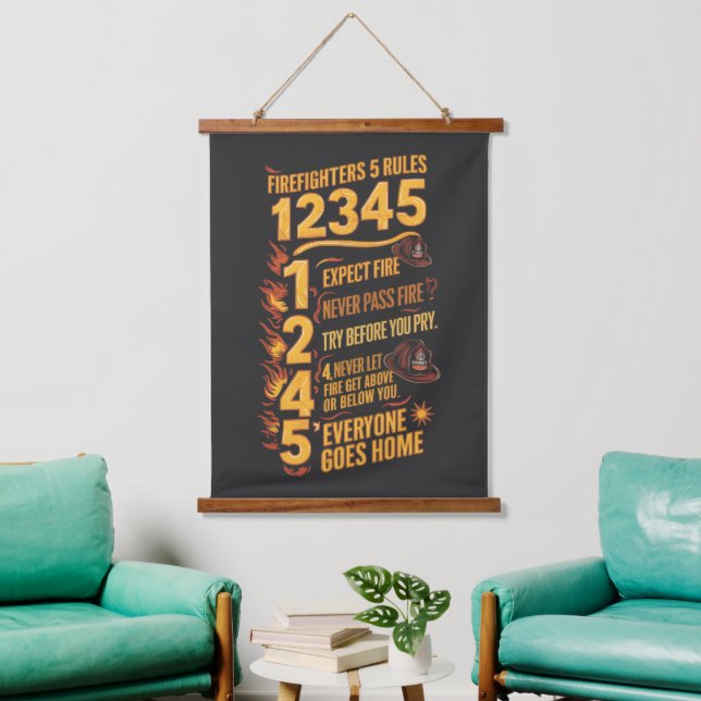 The Bold Firefighters Code Hanging Tapestry (Living Room)