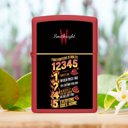 The Bold Firefighters Code Zippo Lighter