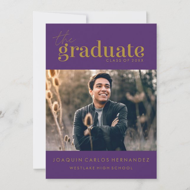 THE BOLD GRADUATE | PHOTO GRADUATION INVITATION (Front)