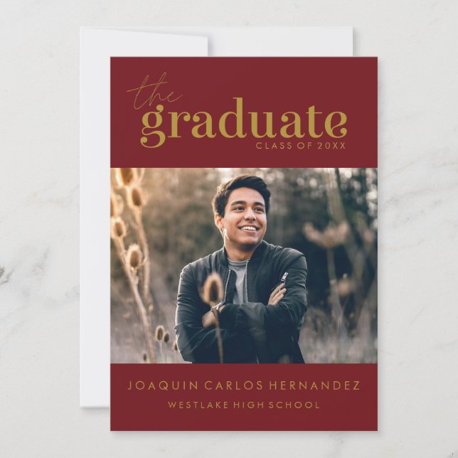 THE BOLD GRADUATE | PHOTO GRADUATION INVITATION (Front)