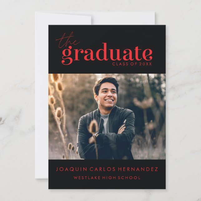 THE BOLD GRADUATE | PHOTO GRADUATION INVITATION (Front)